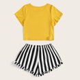 thumbnail image 3 of Summer Lounge Sets for Women Casual Cute Print Crewneck Short Sleeve T Shirts and Shorts Set 2 Piece Outfits Pajamas, 3 of 6