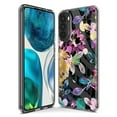 thumbnail image 3 of MUNDAZE Motorola Moto G Stylus Shockproof Clear Hybrid Protective Phone Case Zebra Stripes Tropical Flowers Purple Blue Summer Vibes Cover, 3 of 5