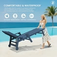 thumbnail image 4 of SERWALL Patio Chaise Lounge Chair, 78'' HDPE Outdoor Lounge Chair 5 Positions Pool Lounger Navy Blue, 4 of 9