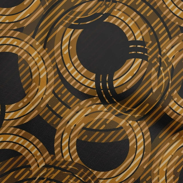 oneOone Tissu en Velours Brun Matériau de Robe Géométrique Tissu Imprimé Tissu au Mètre 58 Pouces de Large