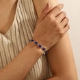 thumbnail image 3 of Juwaliy 18K White Gold Plated Tennis Bracelets for Women,September Birthstone Bracelet Blue Sapphire Jewelry Mom Valentines Mothers Day Gift Idea, 3 of 9