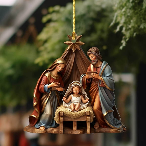 Nativity Ornaments Sublimation Unique Christmas Decor Christ Baby Mary Gift Christmas Tree Decoration