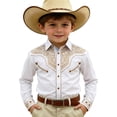 thumbnail image 4 of FINALGANG Boy's Western Cowboy Shirt Printed Long Sleeve Regular Fit Button Down Shirts Boys Western Shirts Kids Cowboy Style Festival Party Tops 10-11 Years, 4 of 4