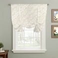 thumbnail image 2 of Spring Floral Tie Up Curtains for Windows, Adjustable Balloon Window Shades, Vintage Simple Flowers Pattern Beige Kitchen Window Treatments Farmhouse Short Curtains with Rod Pocket 42"x45", 2 of 8