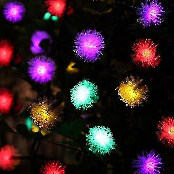 Guirnalda de luces solares para exteriores, 20 LED, decorativas, con forma de diente de león, IP65, resistente al agua, ideal para jardín.