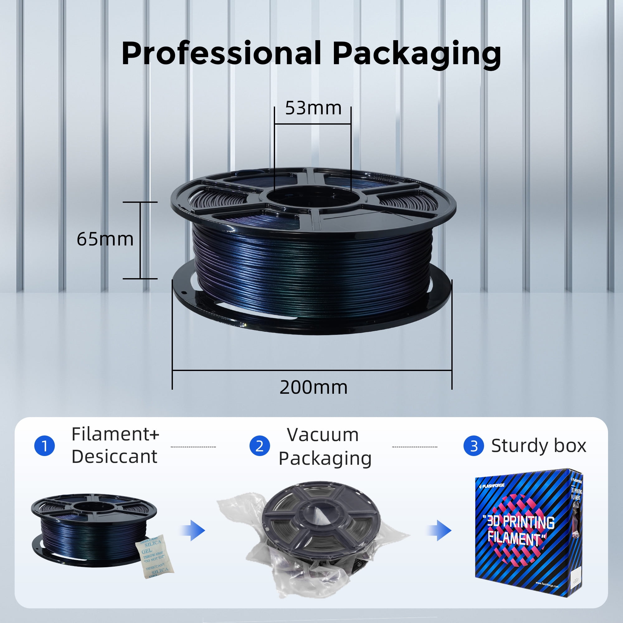 Flashforge PETG Filament 1.75mm, 1KG/2.2lbs PETG 3D Printer Filament, Burnt Titanium