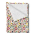 thumbnail image 2 of Colorful Soft Flannel Fleece Throw Blanket, Summer Nature Pattern with Childish Doodle of Bugs Beetles Dots Flowers and Sun, Cozy Plush for Indoor and Outdoor Use, 60" x 80", Multicolor, by Ambesonne, 2 of 5