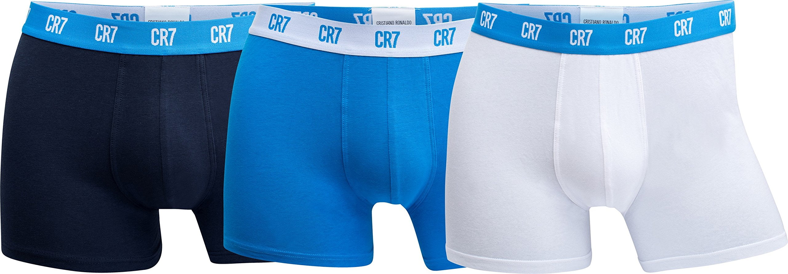 Cristiano Ronaldo CR7 Men's 3-Pack Trunk Cotton Stretch (Blue/Black ...