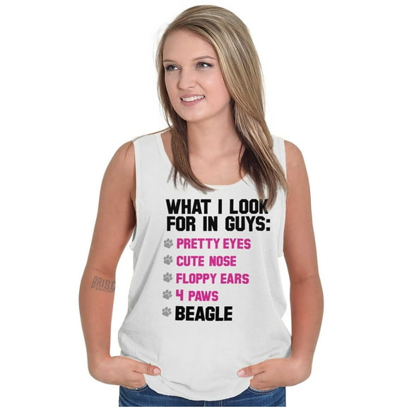 Animal Tank Tops T-Shirts Tees For Womens What I Look For In Guys Beagle Pet Dog Gift