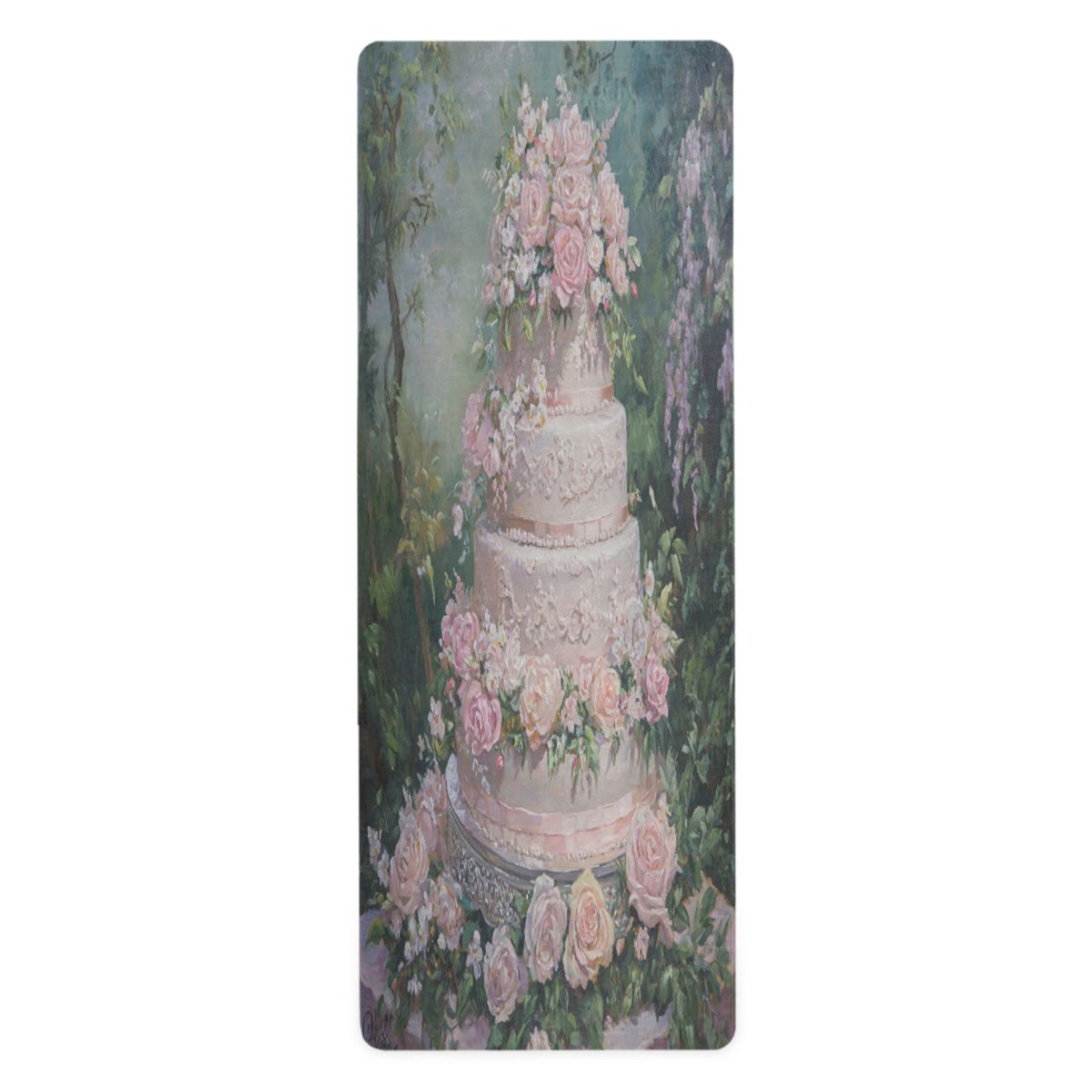 BZSMCE Yoga Mat Women Tiered Cake with Pink Roses Fitness Mat