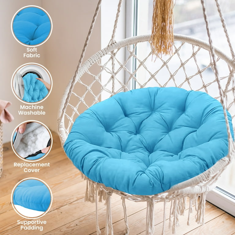 Papasan Chair Cushion 20inch Egg Chair Cushion Only Cushion Multifunctional Garden Chair Mat for Rocking Chair Seats Sturdy Sky Blue