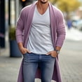 thumbnail image 5 of DHFJKG Men's Long Sweater Cardigan Jacket Knee-Length Long Sleeved Shawl Collar Non Pocket Open Front Knitted Coat Casual Fall Winter Outdoor Solid Color Comfort Outerwear, 5 of 5