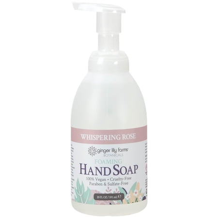 Ginger Lily Farms Botanicals All-Purpose Foaming Hand Soap Refill, 100% Vegan & Cruelty-Free, Whispering Rose Scent, 20 Fl Oz (Pack of 1)