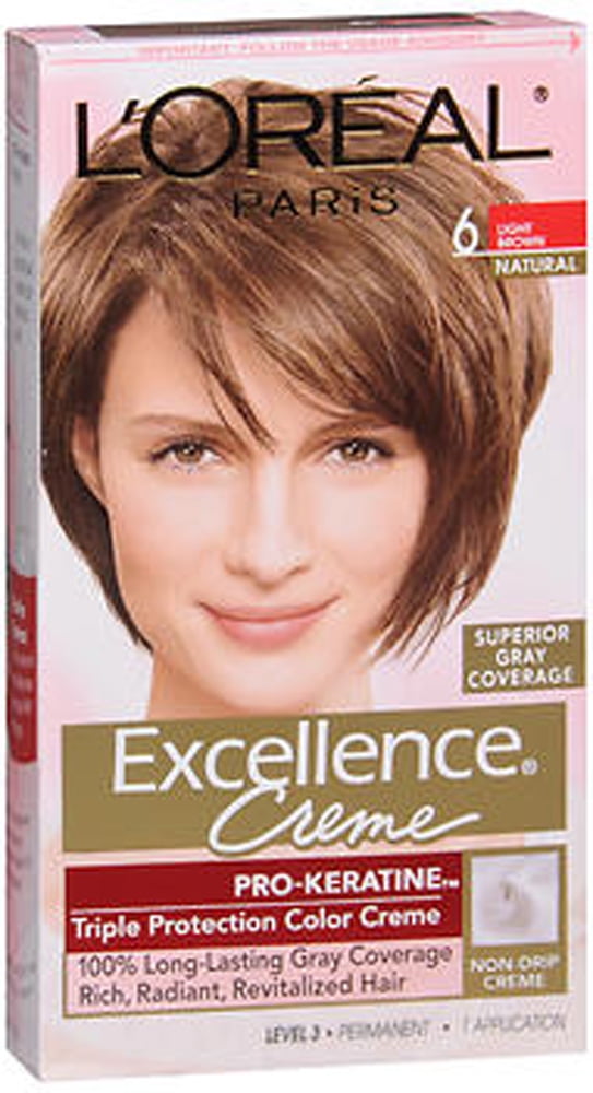 L'Oreal Paris Excellence Creme Permanent Hair Color, 6 Light Brown -  