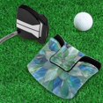 thumbnail image 5 of Haosy Abstract Floral Stained Glass Golf Mallet Putter Cover Strong Magnetic Leather Golf Club Headcover Closure, 5 of 7