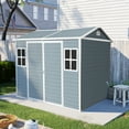 thumbnail image 1 of Resin Outdoor Storage Shed Waterproof Shed with Floor & Two Windows & Lockable Door, Tool Shed for Garden, Patio, Backyard,Gray, 1 of 4