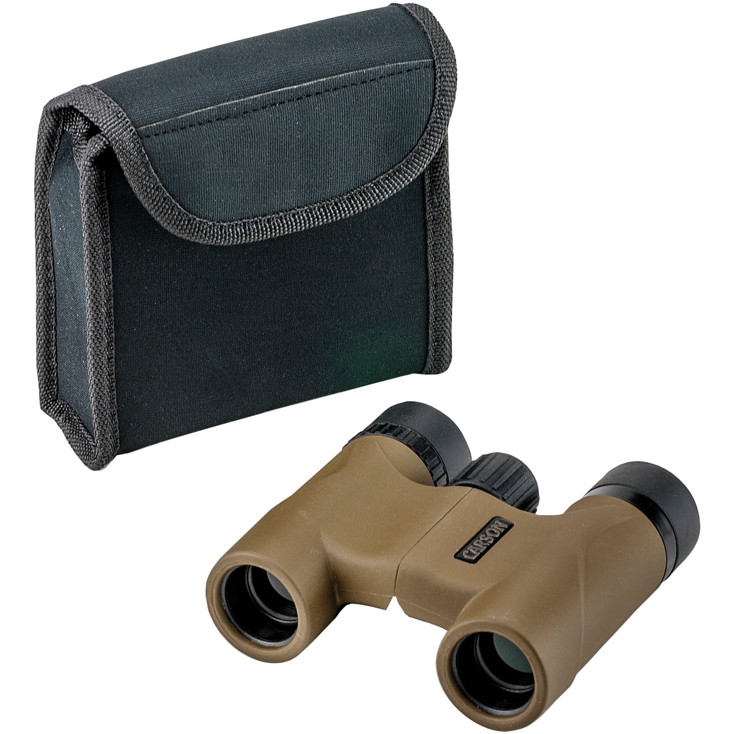 Carson Stinger 8x22mm Compact and Lightweight Binoculars - Includes Pouch, Wrist Strap, and Lens Cloth