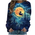 thumbnail image 1 of Chemisier Imprimé pour Femme, Haut à Manches Longues Style Chandail avec Encolure Ronde, Chemise Décontractée et Tendance en Polyester pour Usage Quotidien, 1 of 6