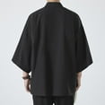 thumbnail image 7 of Razzly Men's Cardigan Solid Drop Shoulder Kimono Jacket Open Front Cloak Fashion Layering for Every Occasion(Black,5XL), 7 of 7