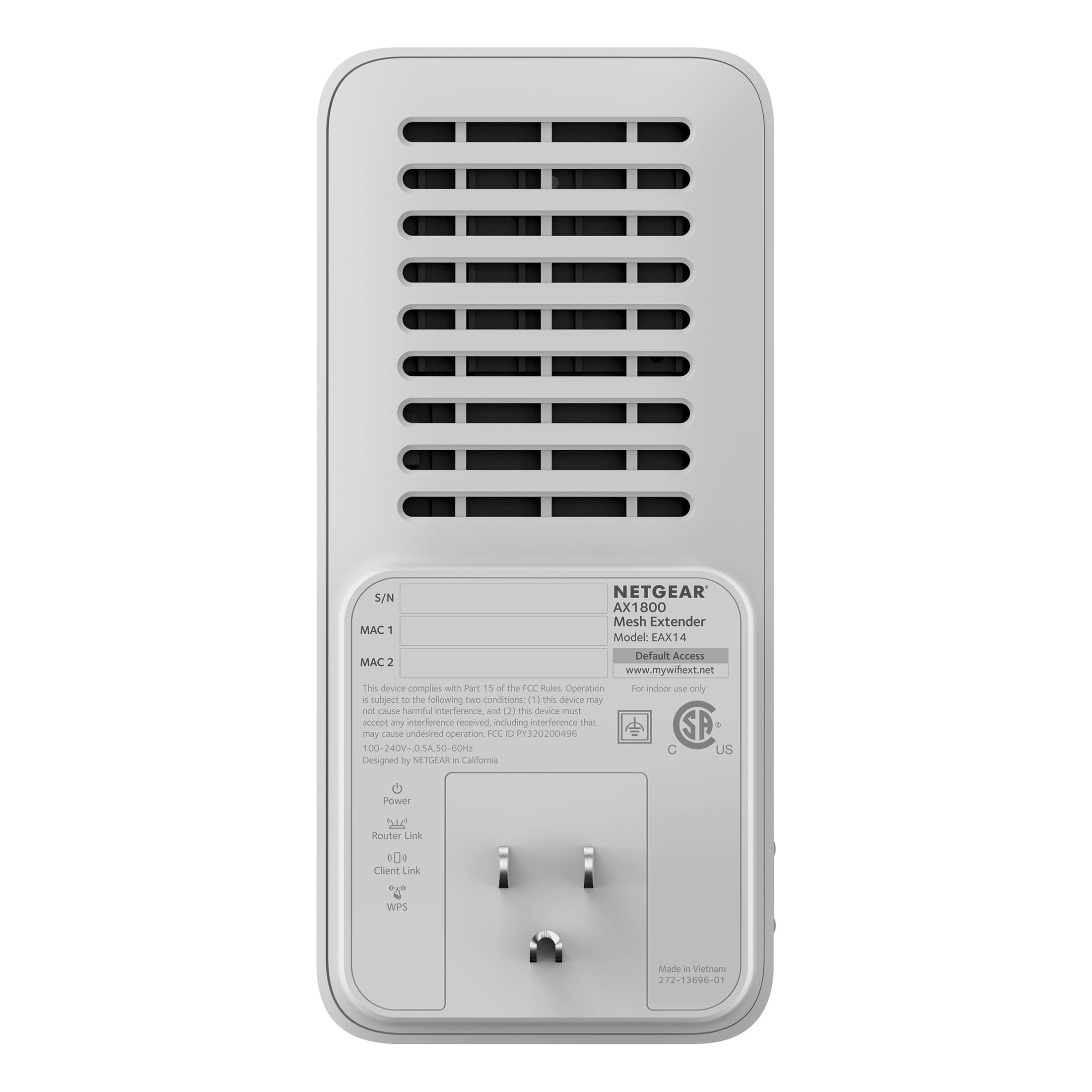 NETGEAR - AX1800 WiFi 6 Mesh Range Extender and Signal Booster, Wall-Plug,  1.8Gbps (EAX14) 
