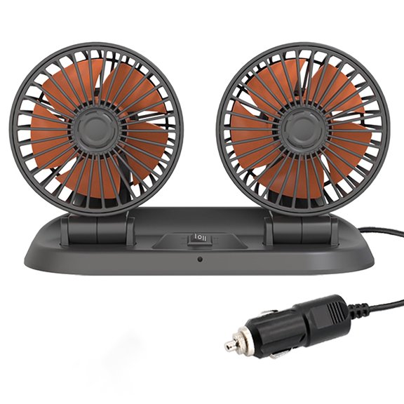 ChicYu 24V Heavy-Duty Truck Dashboard Fan Car Air Circulator with Silent Motor,Adjustable Clip for Cab Ventilation,Car Fan Black