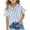 Blue, variant on Luxalzxs Summer Girls Cotton Linen Shirts Kids Striped Tops Lapel V Neck Short Sleeve Button Down Shirt Loose Fit Dressy Casual Blouses Tee for Girls 5-15 Years