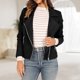 thumbnail image 1 of Chaqueta de motociclista para mujer cálida con cremallera chaqueta de moda abrigo de manga larga traje diario, 1 of 7