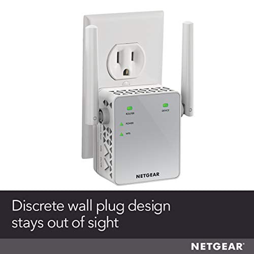 NETGEAR Wi-Fi Extender EX3700 - Coverage to 1000 Sq Ft and 15 Devices with AC750 Dual Wireless Signal Booster Repeater (Up to 750Mbps Speed), and Compact Wall Plug