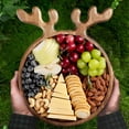 thumbnail image 6 of ACDANC 2026 New Christmas Wood Serving Platter - Reindeer Shaped Sushi Serving Tray - Snack & Appetizer Tray -Christmas Serving Tray Charcuterie Board for Snack,Dessert,Fruit,Cheese & Steak, 6 of 7
