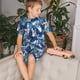 thumbnail image 4 of Balery Blue and White Butterflies Conjunto de Pijama Infantil de Manga Corta con Estampado – Ropa de Dormir de Algodón Suave-XX-Large, 4 of 6