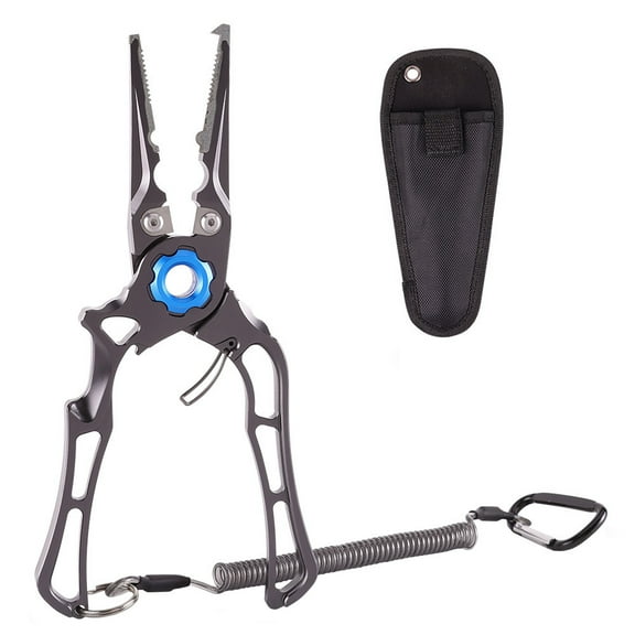 BE-TOOL Professional Multifunctional Fish Plier Metal Fishing Clamp Plier Fishing Lip Grabber (Grey)