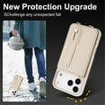 thumbnail image 3 of For IPhone 17 Pro Max Case  Premium PU Leather Wristband Holder With Multiple-Card Slots, Flip Wallet Phone Case With Detachable Crossbody,White,For iPhone 17 Pro Max, 3 of 8