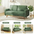 thumbnail image 5 of Neche 68" Corduroy Sofa for Living Room, 2 Seater Modern Couch for Small Space Office, Comfy Loveseat in a Box, Green, 5 of 7