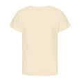 thumbnail image 4 of Girls T Shirts Letter Print Short Sleeve Breathable Crew Neck Tee for Sporty Wear Girls Tops Beige 3 Years-4 Years, 4 of 5
