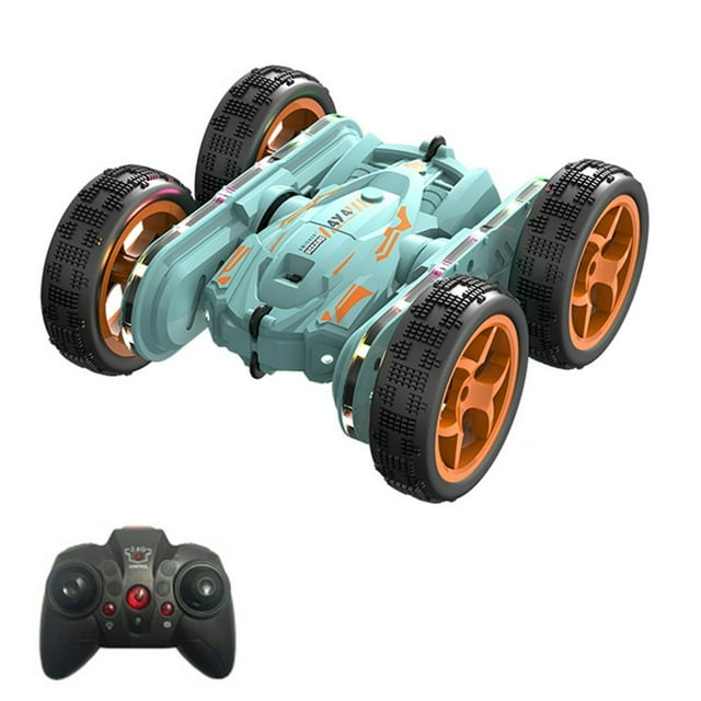 Remote Control Car Double-Sided 2.4G Remote Control Stunt Car 4WD Car Toy with Built-In Cool 3D Light