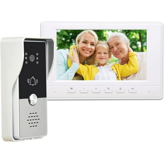 AMOCAM Video Intercom System, 7 Inche Monitor Wired Video Door Phone  Doorbell Kit, Indoor Outdoor IR HD Camera Door Intercom, Support Unlock