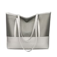 thumbnail image 2 of Bolsa Bolso de hombro Oxford para mujer, bolso de mano de empalme de PU para mujer a la moda (gris) JShteea Para Estrenar, 2 of 4