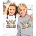 thumbnail image 3 of Camo 3 Easter Bunnies Sweatshirt for Women Teens & Kids Spring Family Matching Pullover White Sweatshirt Youth XS, 3 of 8