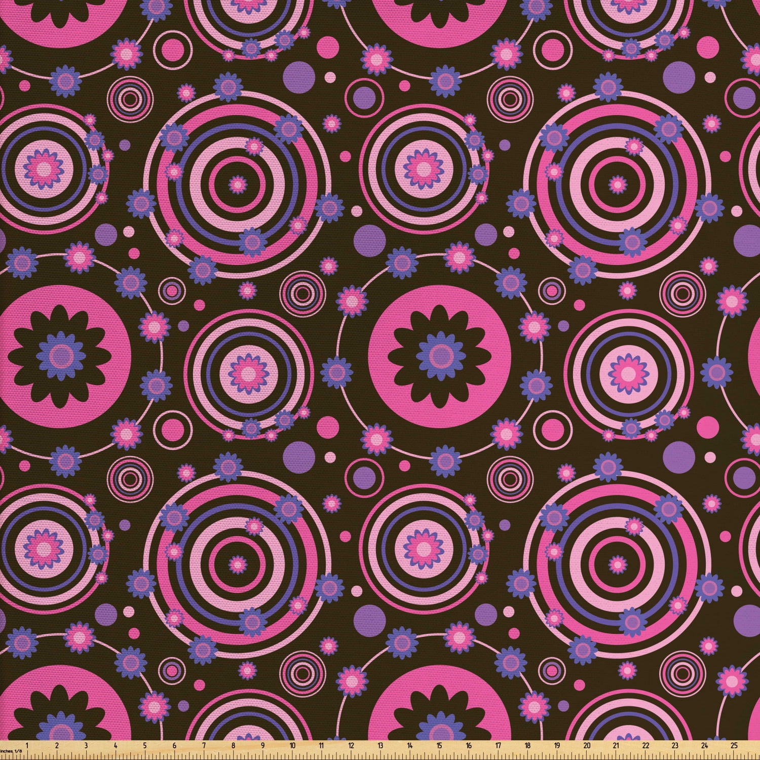 Floral Fabric by The Yard, Hippie Style Flourishing Flowers with