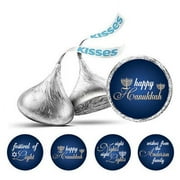 Darling Souvenir Pack of 190 Pcs Hanukkah Jewish Stickers Candy Chocolate Labels-Royal Blue