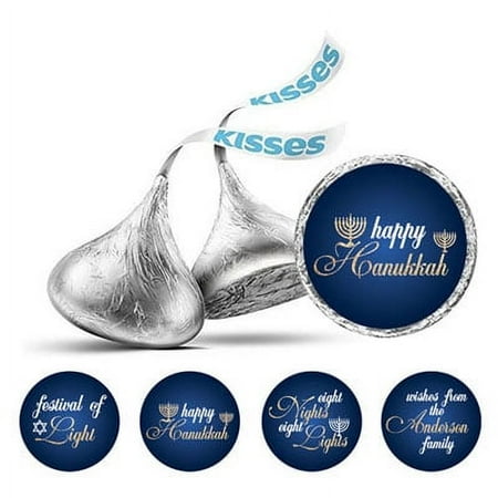 Darling Souvenir Pack of 190 Pcs Hanukkah Jewish Stickers Candy Chocolate Labels-Royal Blue