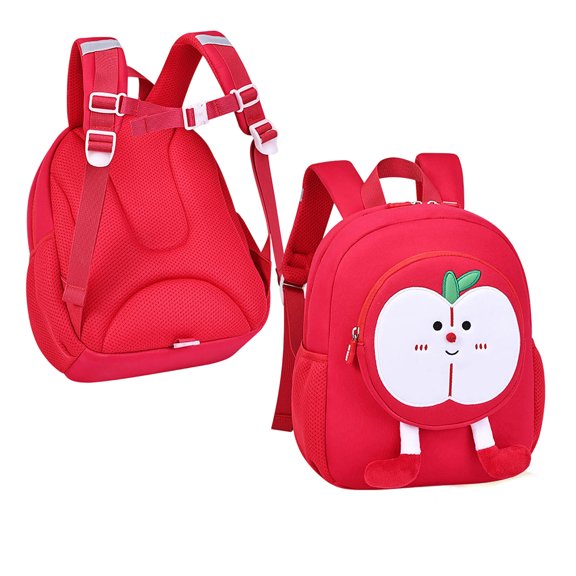 Weebloom School Backpack For Kids Boys Girls Cute Print Casual School Daypack Bookbag Preschool Kindergarten Red