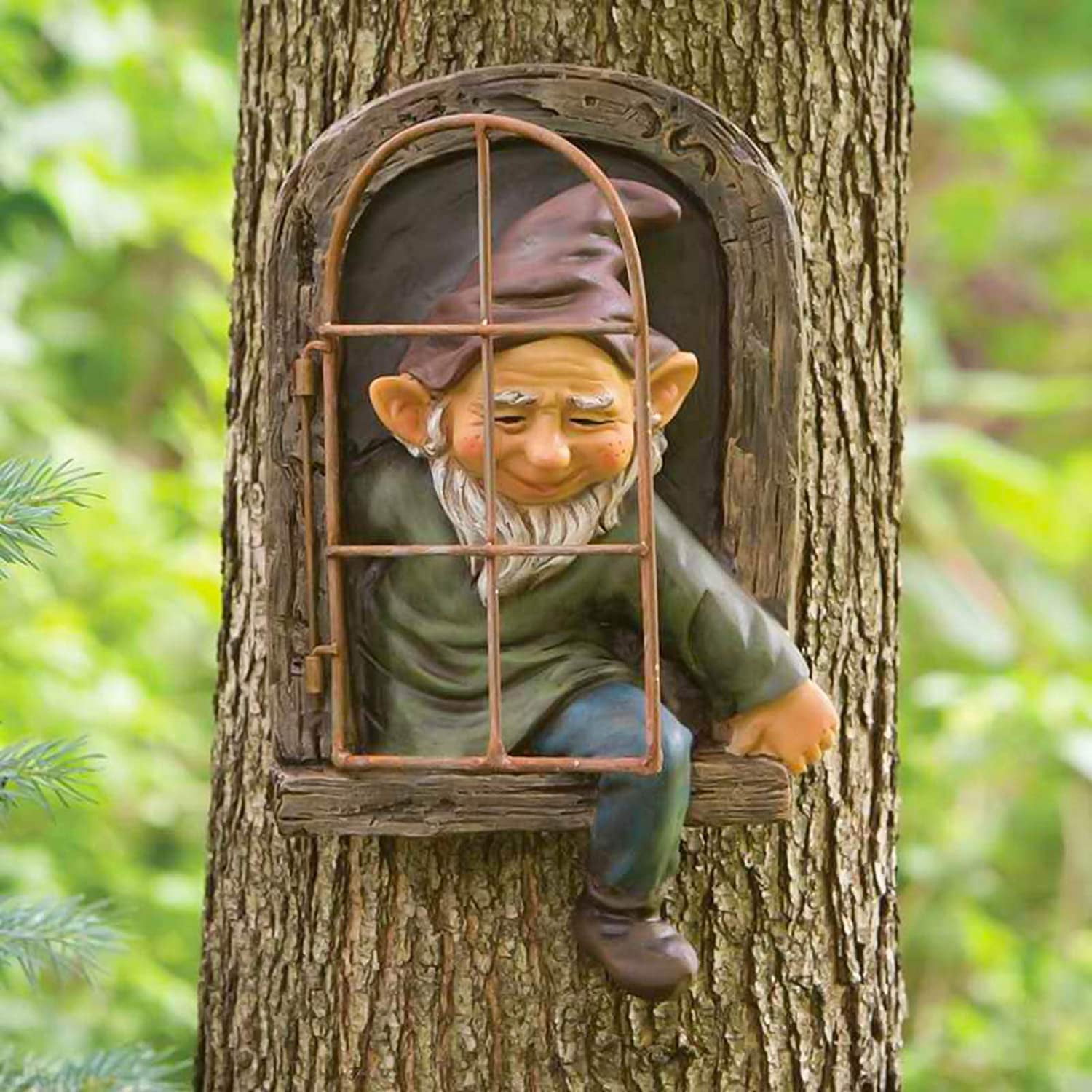 Climbing Gnomes Tree Hugger Resin Dwarf Statues Garden Sculpture Cartoon Hanging 