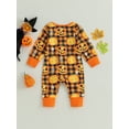 thumbnail image 4 of Baby Girl Halloween Romper Long Sleeve Round Neck Cartoon/Plaid Print Bodysuit Fall Outfit, 4 of 8