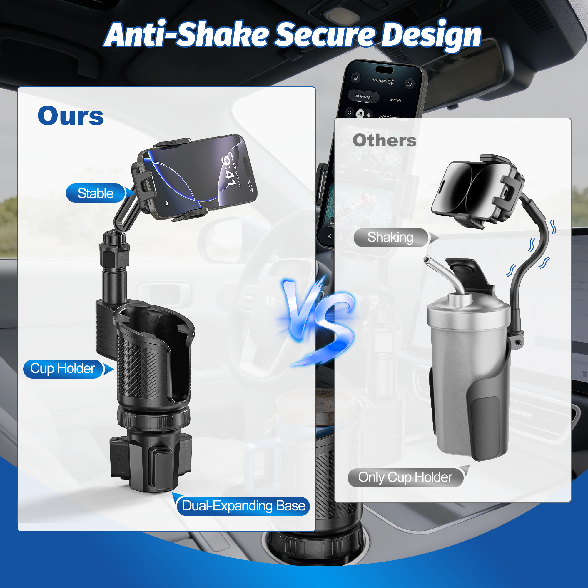 OWNTECH 2-in-1 Cup Holder Phone Mount with 360° Rotation photo 6