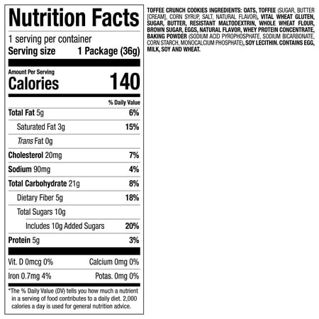 Nutrisystem Toffee Crunch Cookies (24 ct Pack) - Delicious, Diet Friendly Snacks Perfectly Portioned For Weight Loss®