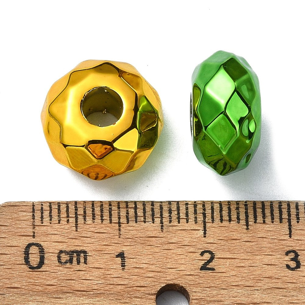 Acrylic European Beads Large Hole Beads Faceted Mixed color 15x8mm Hole: 4.7mm