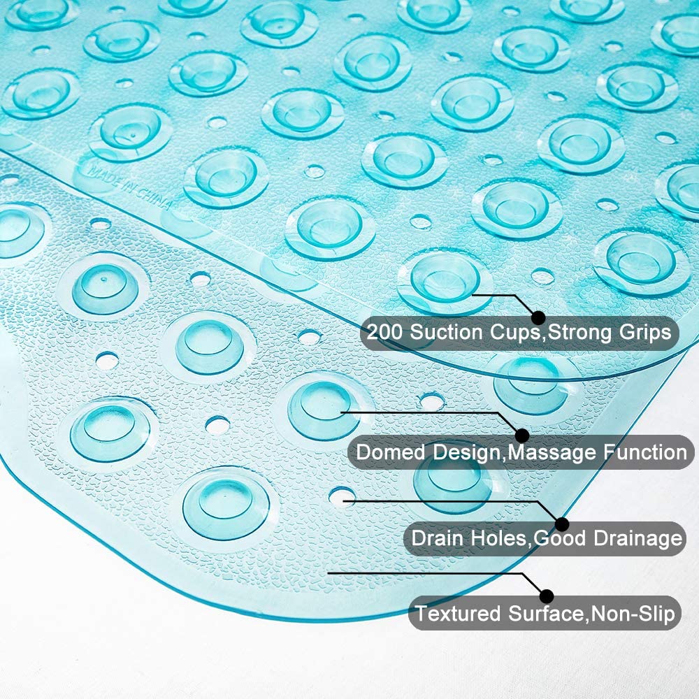 Rectangle PVC Anti-skid Bath Mats Soft Shower Bathroom Massage Mat Suction Cup Non-slip Bathtub Carpet Large Size Bath Rugs