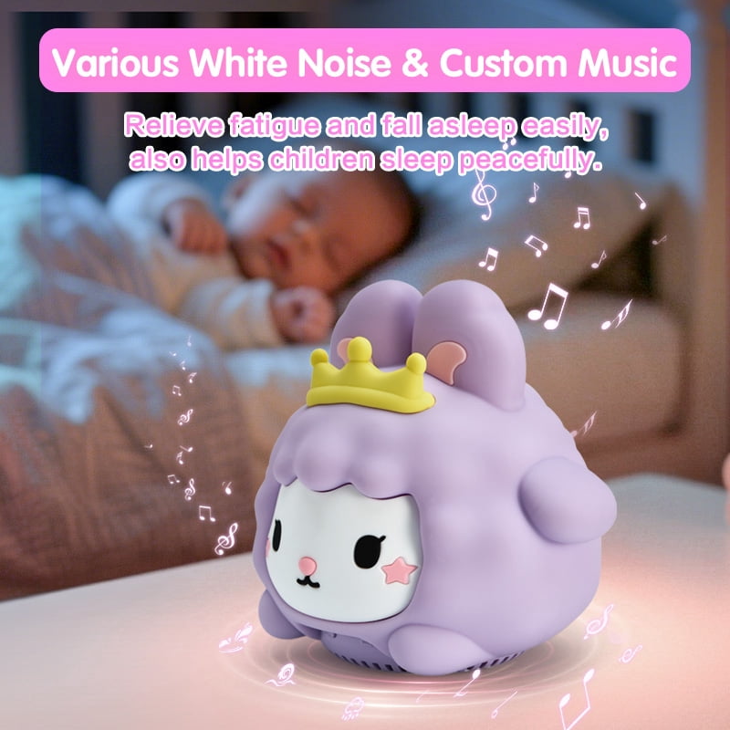 ICARER FAMILY Soothing Bunny Bedroom Sleep Sound Machine for Room, Purple