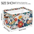 thumbnail image 4 of Yayeee Canvas Storage Basket with Handles for Shelves Fabric Bins Closet Organizer, Colorful Flowers Pattern, 4 of 8
